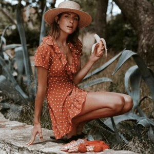 Realisation Par Valentina dress rust polka dot XXS